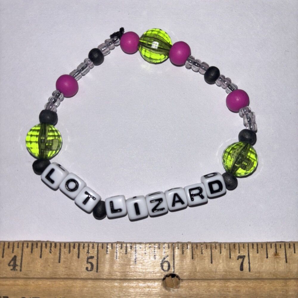 Multicolor “Lot Lizard” Bracelet Adult Humor Beaded Handmade Naughty Accessorie